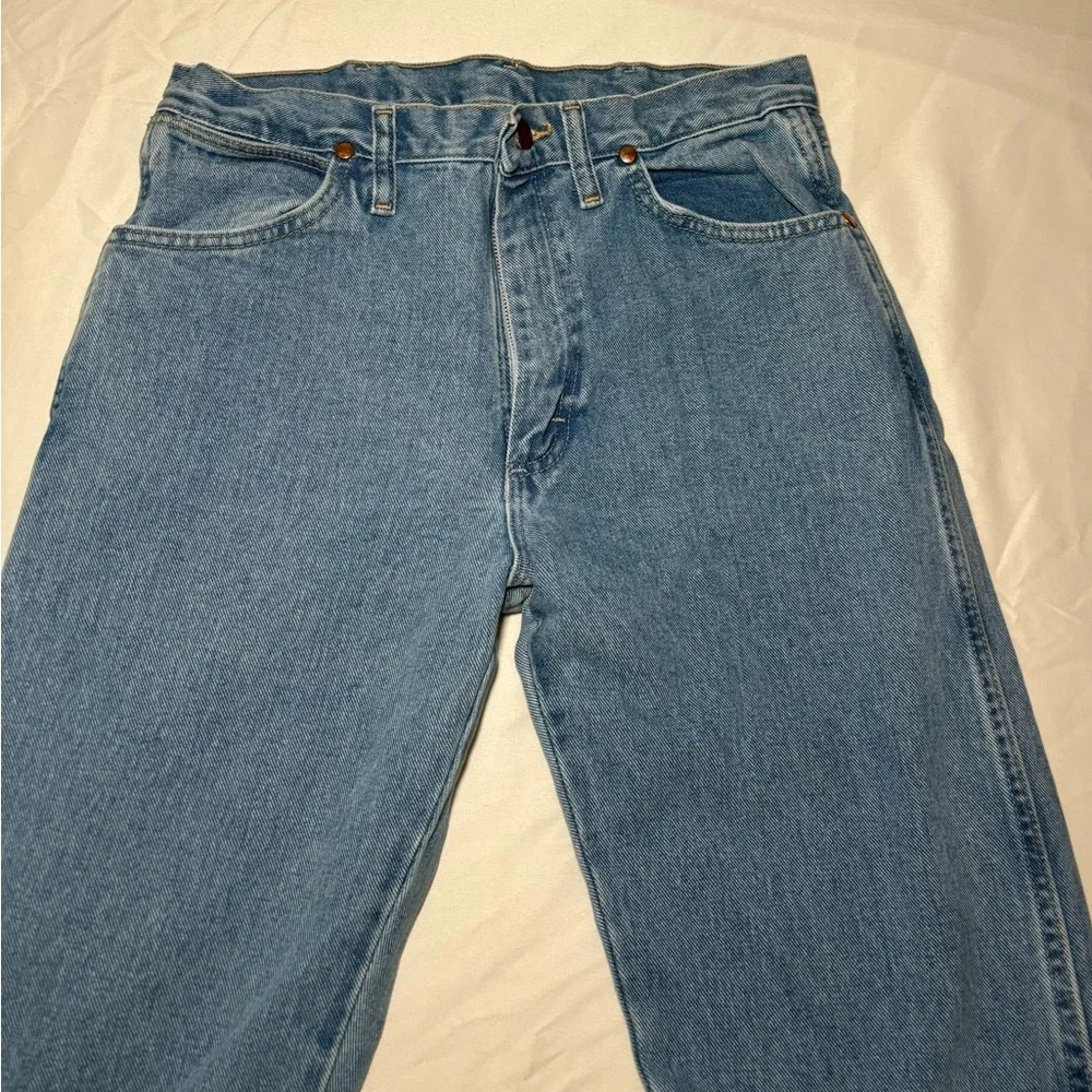 Wrangler Men's Straight Blue Jeans - Picture 3 of 5